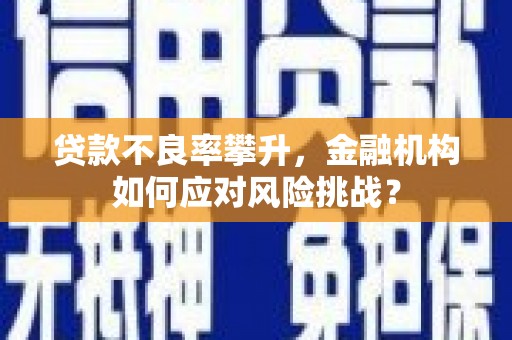 沁县贷款不良率攀升，金融机构如何应对风险挑战？